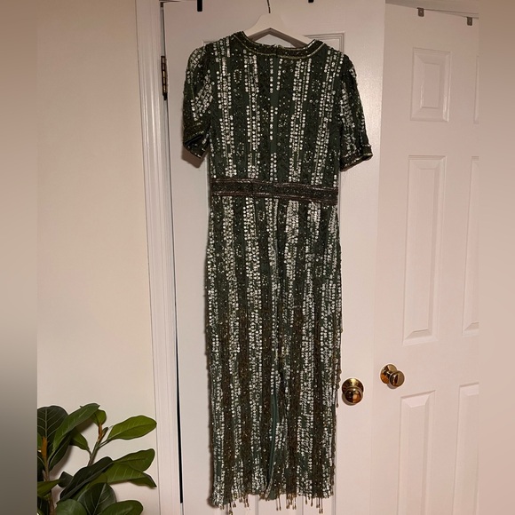 Cocktail Geometric Beaded Midi-Dress - Picture 5 of 6